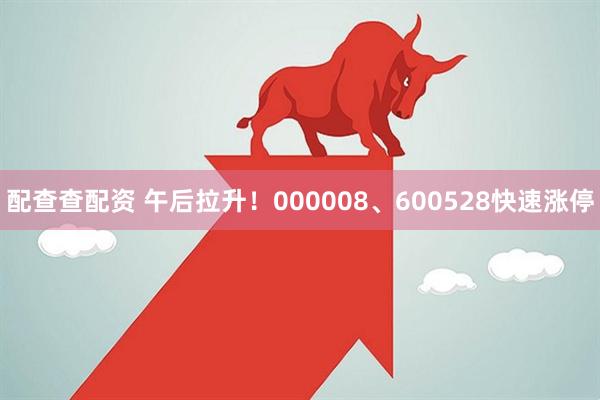 配查查配资 午后拉升！000008、600528快速涨停